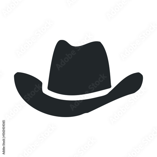 Black silhouette of a classic western cowboy hat icon on white background
