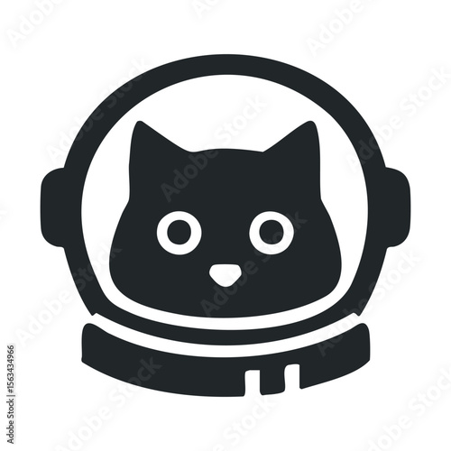 Cute cat in space helmet icon