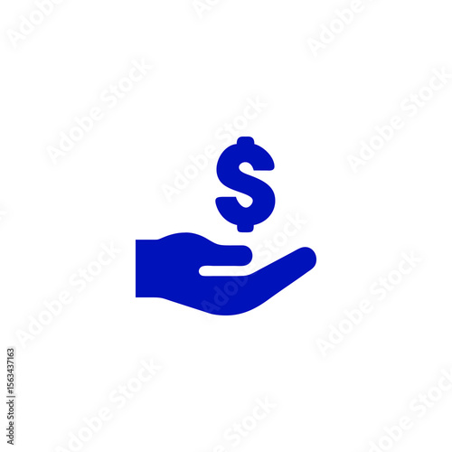 Hand Offering a Dollar Sign Icon, Simple and Direct