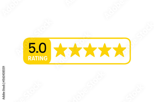 A Stunning Visual Depiction of a Five Star Rating Symbol, Showcasing Customer Satisfaction and Positive Feedback in a Yellow Aesthetic