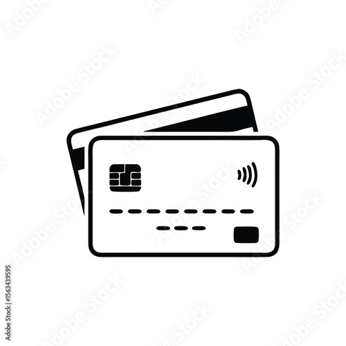 Credit Card Icon with NFC Symbol A Modern Payment Solution Representation Financial Transaction and Digital Wallet Concept