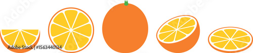 Orange set. Isolated orange on white background