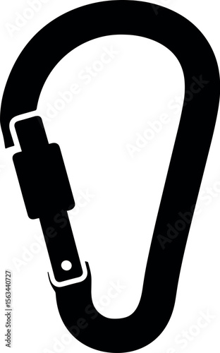Carabiner vector black silhouette print design