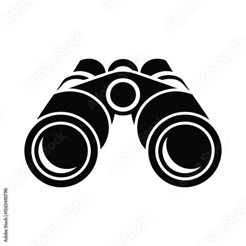 Black silhouette of binoculars isolated on white background silhouette