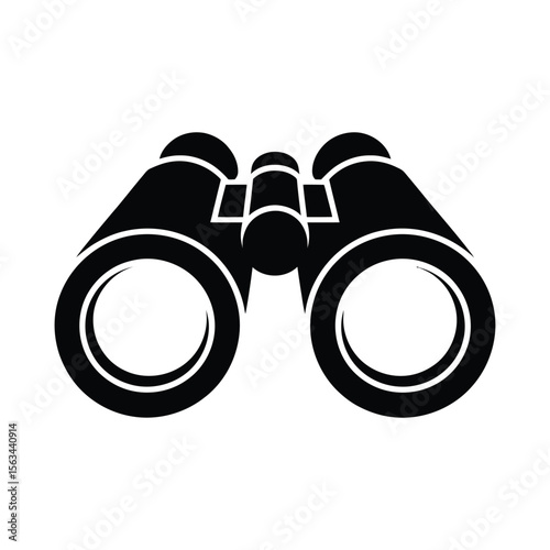 Black silhouette of binoculars isolated on white background silhouette