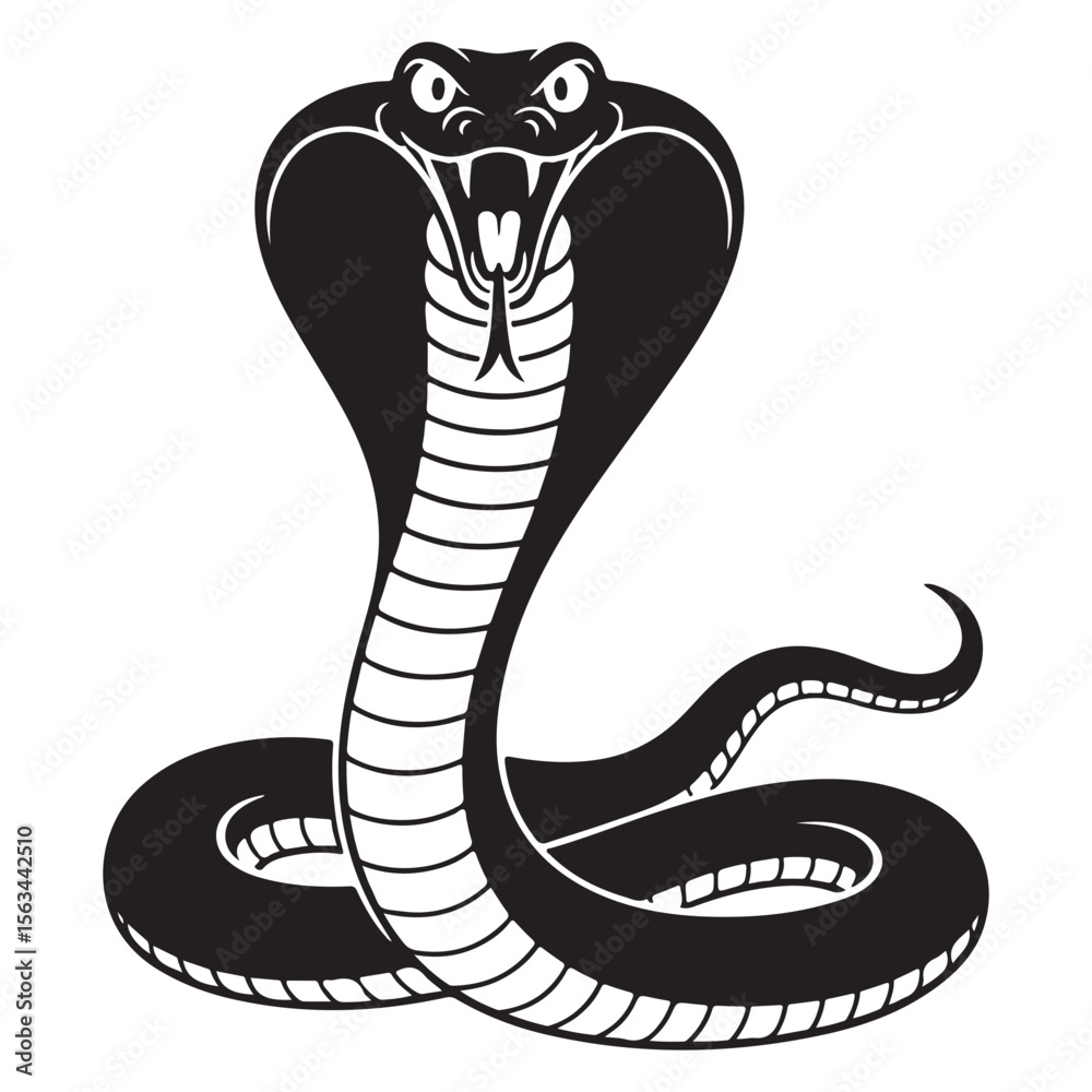 Fototapeta premium High Quality Snake Silhouette Vector Collection Bold and Striking Reptile Illustrations for Tattoo Art, Branding Projects, T-Shirt Prints, Jungle Wildlife Themes and Horror or Tribal Design Concepts.