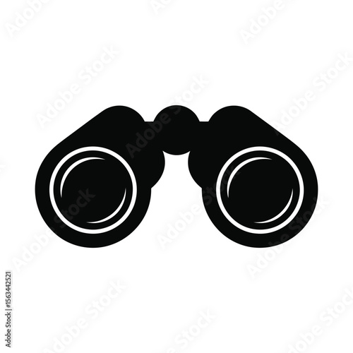 Black silhouette of binoculars isolated on white background