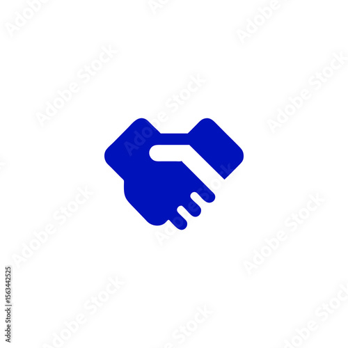 Symbolic Blue Handshake Representing Agreement and Cooperation in Business