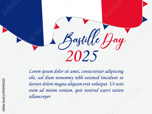 Bastille Day, France, French flag, National holiday, Red, white, and blue, French celebration, 2025, Fête nationale, French culture, French bunting, French patriotism, Holiday decorations