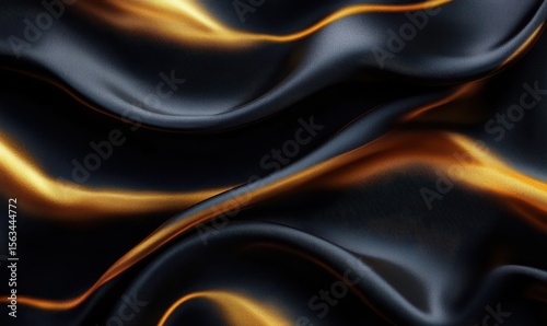 Wallpaper Mural Black and gold silk satin fabric abstract background Torontodigital.ca