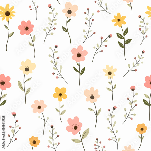 Wallpaper Mural seamless floral pattern Torontodigital.ca