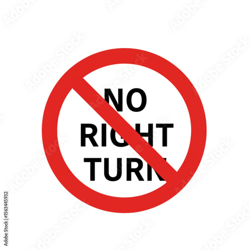 Prohibited right turn sign design, a simple red and white graphic ideal for traffic management and road safety guidelines. Free Download Prohibited right turn sign design, a simple red and white graphic ideal for traffic management and road safety guidelines. - GFXLoad