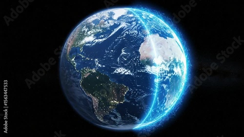 Wallpaper Mural Vibrant Earth with Energy Field Surrounding Globe Torontodigital.ca