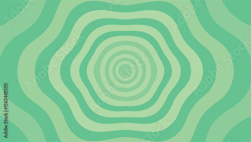 Wavy concentric circles in shades of green creating an optical illusion of depth and movement effect