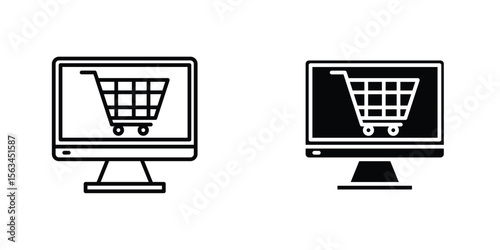 E commerce platform icon symbol logo graphic design element. EPS10