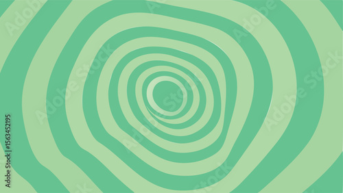 Abstract concentric circles in shades of green creating a hypnotic spiral tunnel effect design art