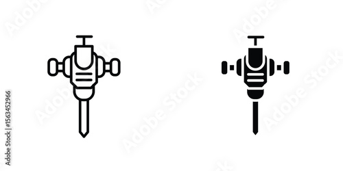 Hydraulic breaker icon symbol logo graphic design element. EPS10