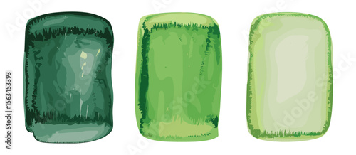 Green watercolor shapes, abstract, illustration, art background, design element, brushstroke