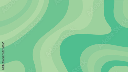 Abstract background with wavy green layers creating a soothing and organic visual pattern design