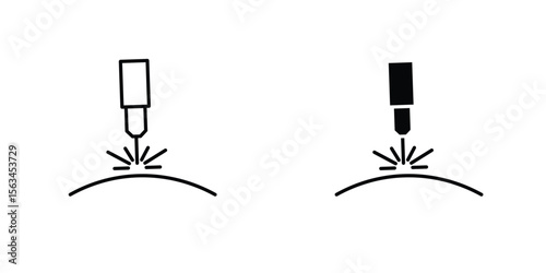 Laser machine icon symbol logo graphic design element. EPS10