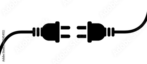 Disconnected power plug, unplugged cord, electrical disconnect, connection problem concept