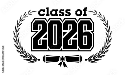 Class of 2026 Laurel Wreath Graduation Diploma Design