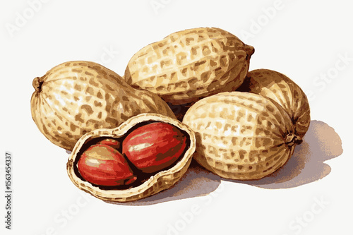 Buried Jewels peanuts isolated watercolor vector illustration svg