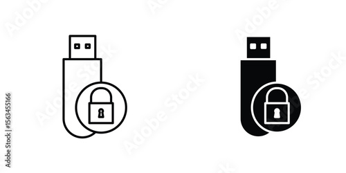 Pendrive security icon symbol logo graphic design element. EPS10
