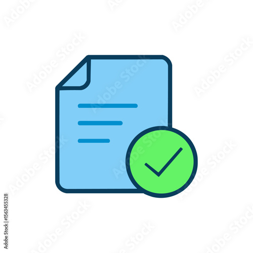 accept file, accept document icon vector illustration
