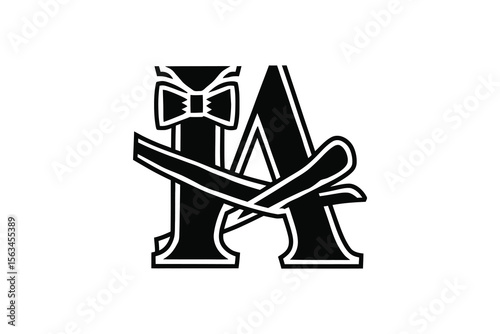 A black and white logo with the letters ia and a razor blade design element