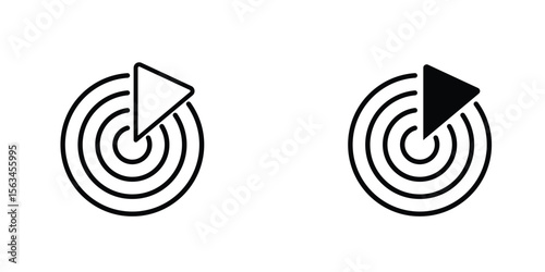 Radar detection icon symbol logo graphic design element. EPS10