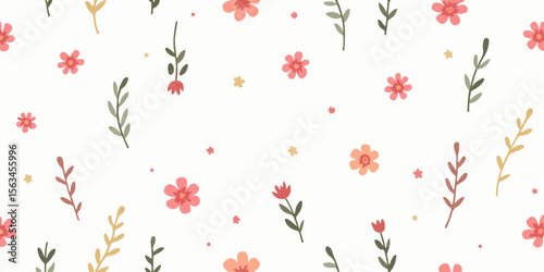 Seamless red tulip floral pattern illustration for spring nature design