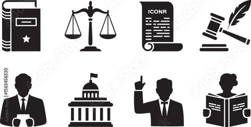 Justice Law Government Authority Legal Icons