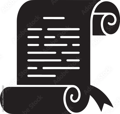 Horizontal Scroll Document Blueprint Paper Icon