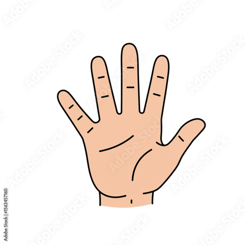An open hand graphic with five fingers, designed for scalable usage in logos, signs, and other artwork requiring a symbol of human connection.
