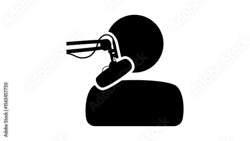 video blogger symbol, black isolated silhouette
