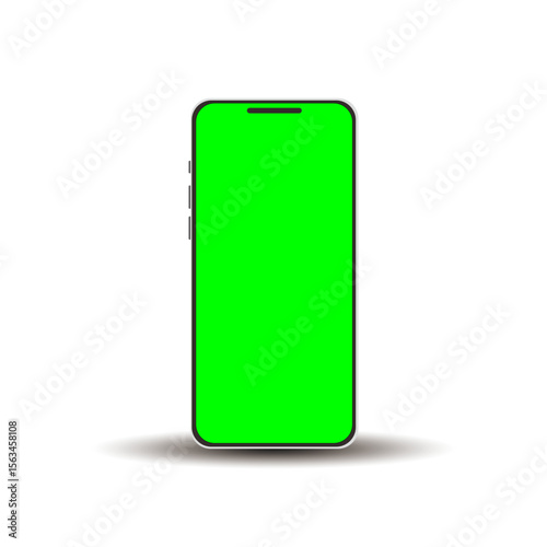 modern realistic mobile screen with green screen
