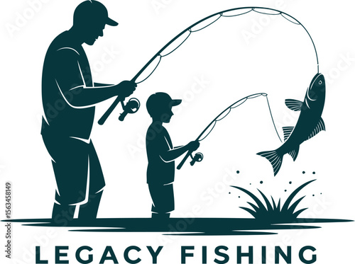 father and son fishing