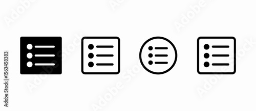 List icon set, menu option selection, vector, interface, option, button, symbol, sign, graphic, design