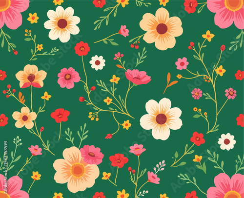 Cute gentle artistic hand drawn flower pattern spring summer time romantic ditsy. Bouquet colorful painterly elements decoration valentine image flower invite wreath birthday garland paper leaf backgr