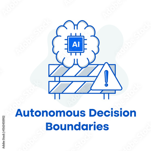 AI Decision Regulation Icon, Responsible Autonomy Illustration