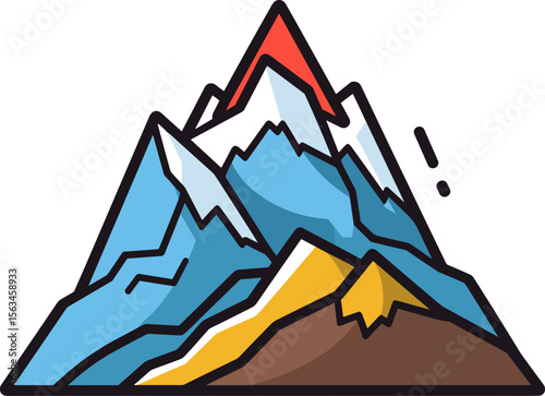 Majestic Mountain Peak Landscape Illustration
