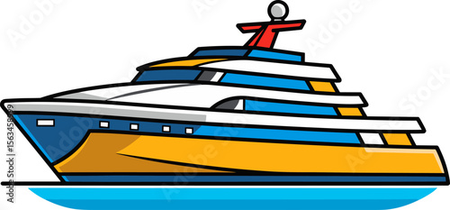 Illustrative Yacht Floating on Water