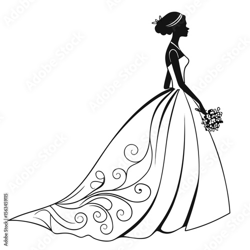 Elegant Bride Silhouette: Wedding Dress Design Inspiration