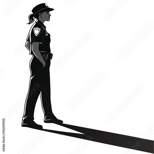 Police Officer Silhouette: Powerful Vector Graphic