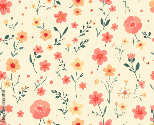 Wallpaper Mural Seamless summer decorative floral pattern
 Torontodigital.ca