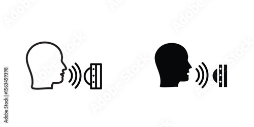Voice control icon symbol logo graphic design element. EPS10