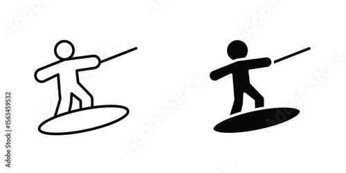 Wakeboarding icon symbol logo graphic design element. EPS10