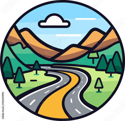 Serene Mountain Road Landscape: A Tranquil Journey Through Nature's Beauty