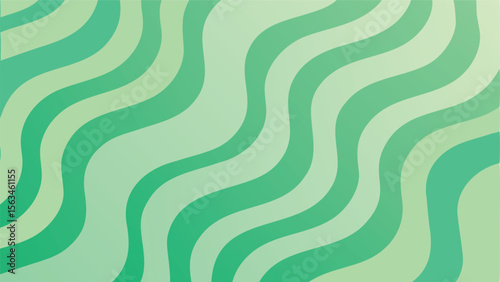 Abstract background with wavy green lines and light green spaces creating a fluid pattern design